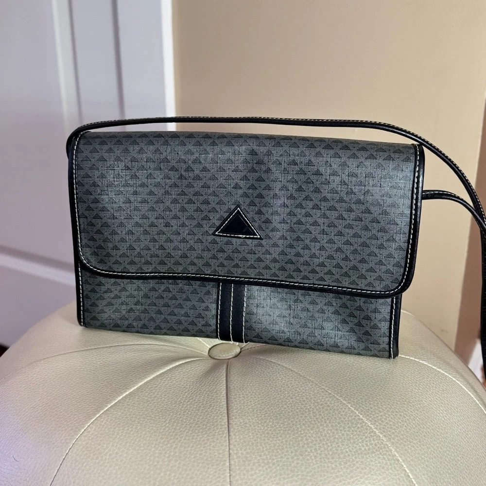 Vintage Liz Clairborne Purse Black & Charcoal - Picture 1 of 1